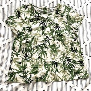 J.Jill Bamboo Print Button back top